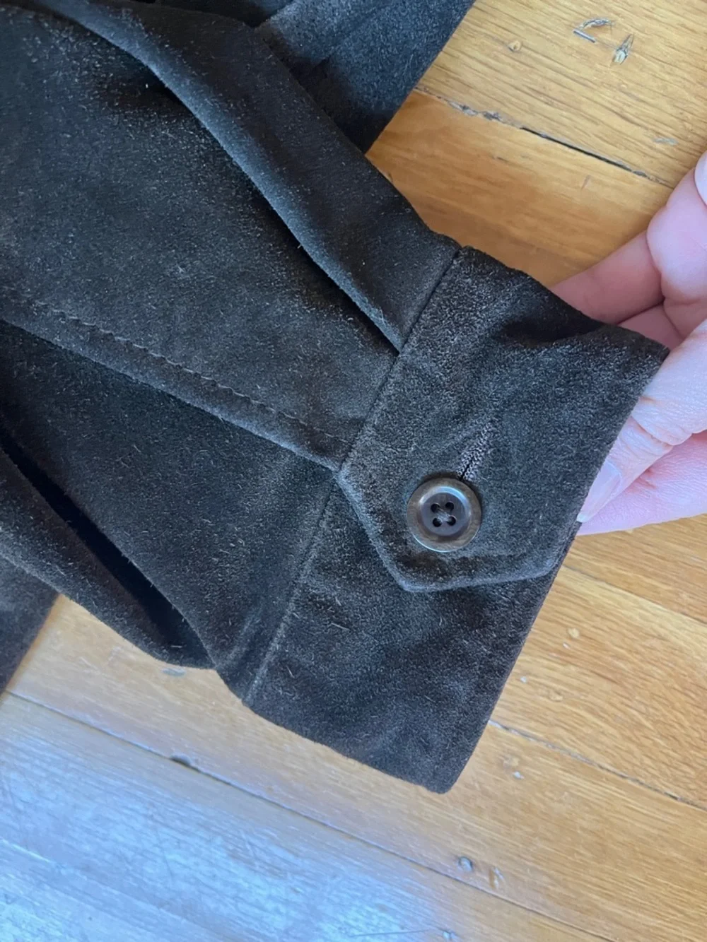 Vintage 80s 90s Banana Republic brown suede work shirt shacket M cabincore